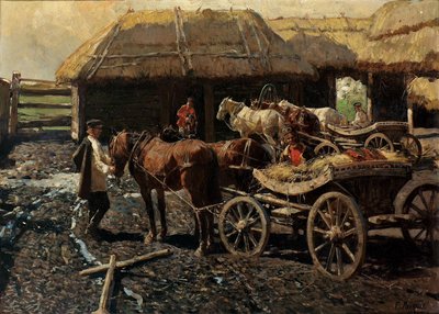 Poststation im Kaukasus von Franz Roubaud